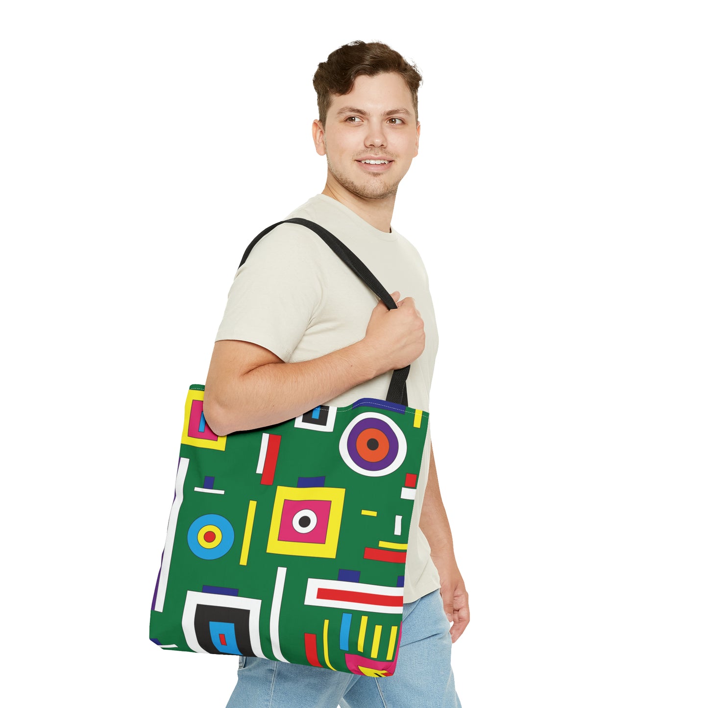 Canvas Bag with Abstract Prints