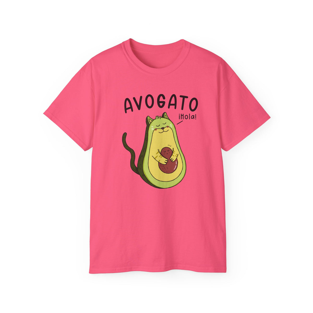 Avogato Avocado Cat Tee | Cute Avocado Cat Illustration