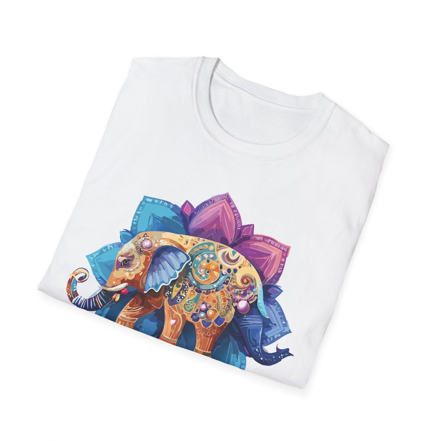 Unisex Elephant T Shirt Softstyle Gildan 64000 Cotton Tee For Animal Lovers And Collectors