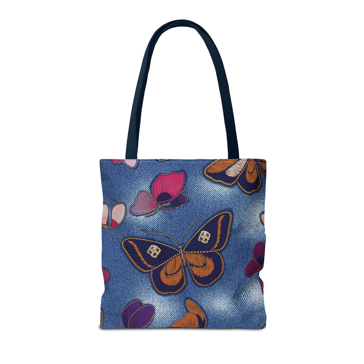Denim Fabric Imitation Print Unisex Canvas Bag Poly Spun 3 Sizes Tote Bag 174