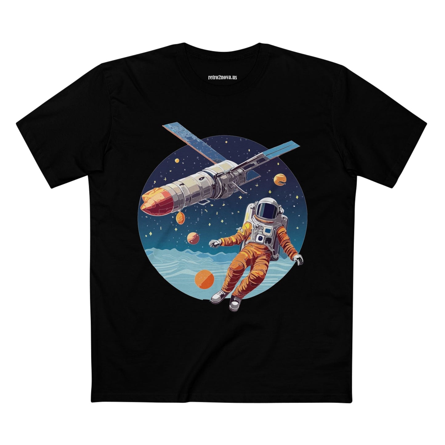 Cosmos Astronaut Shirt Unisex Premium Cotton Art Tee CS 5 Retro2Nova Collection Soft Comfort