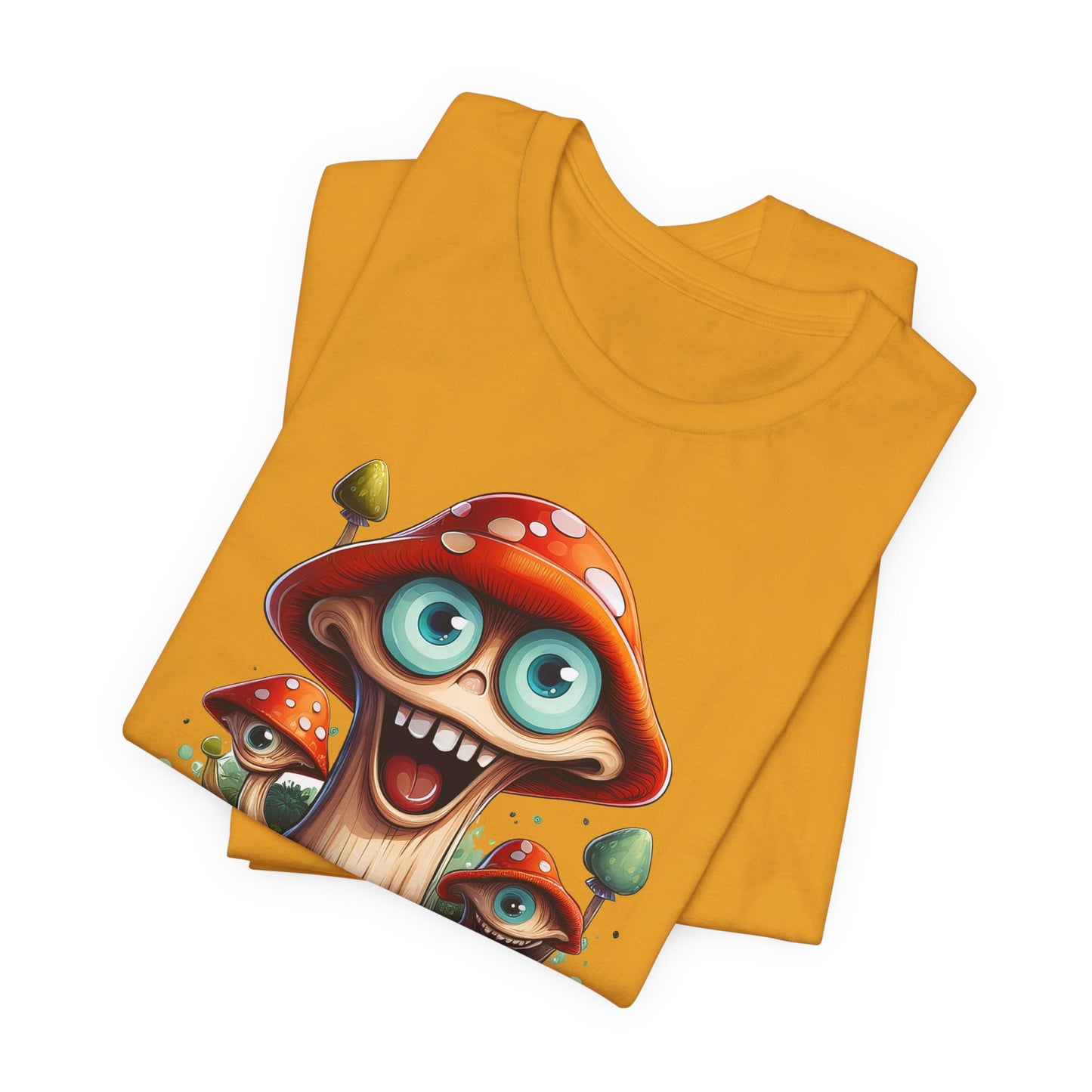 Cute Mushroom Graphic Tee, Fun Cartoon Shirt, Funny Mushroom Shirt, Cute Cartoon Tees, Graphic T-Shirt, Art Design T-Shirt