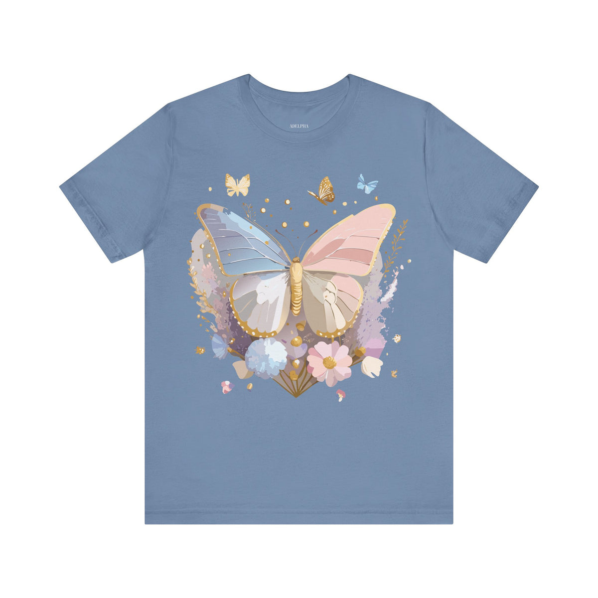 Butterfly Graphic Unisex Cotton Bella+Canvas Tee with Art Design n47