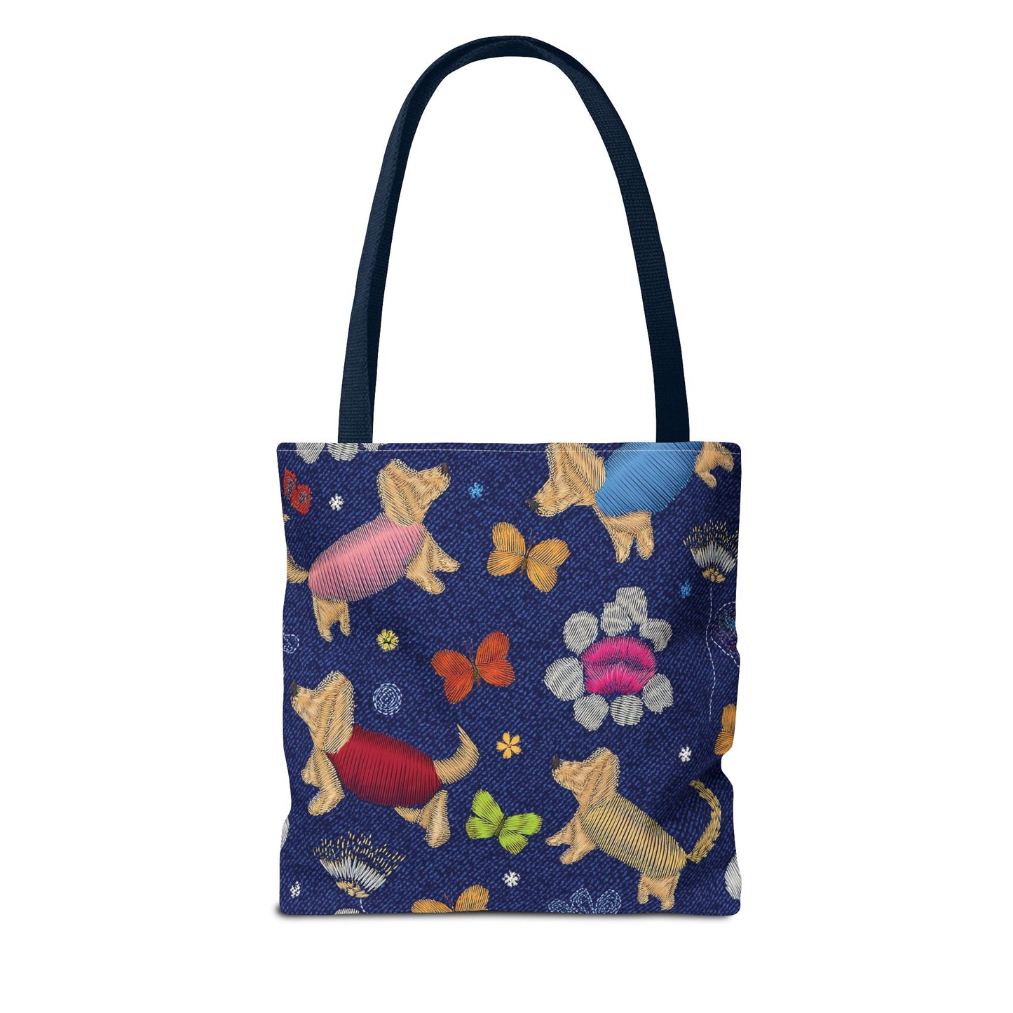 Denim Fabric Imitation Print Unisex Canvas Bag Poly Spun 3 Sizes Tote Bag 191-4