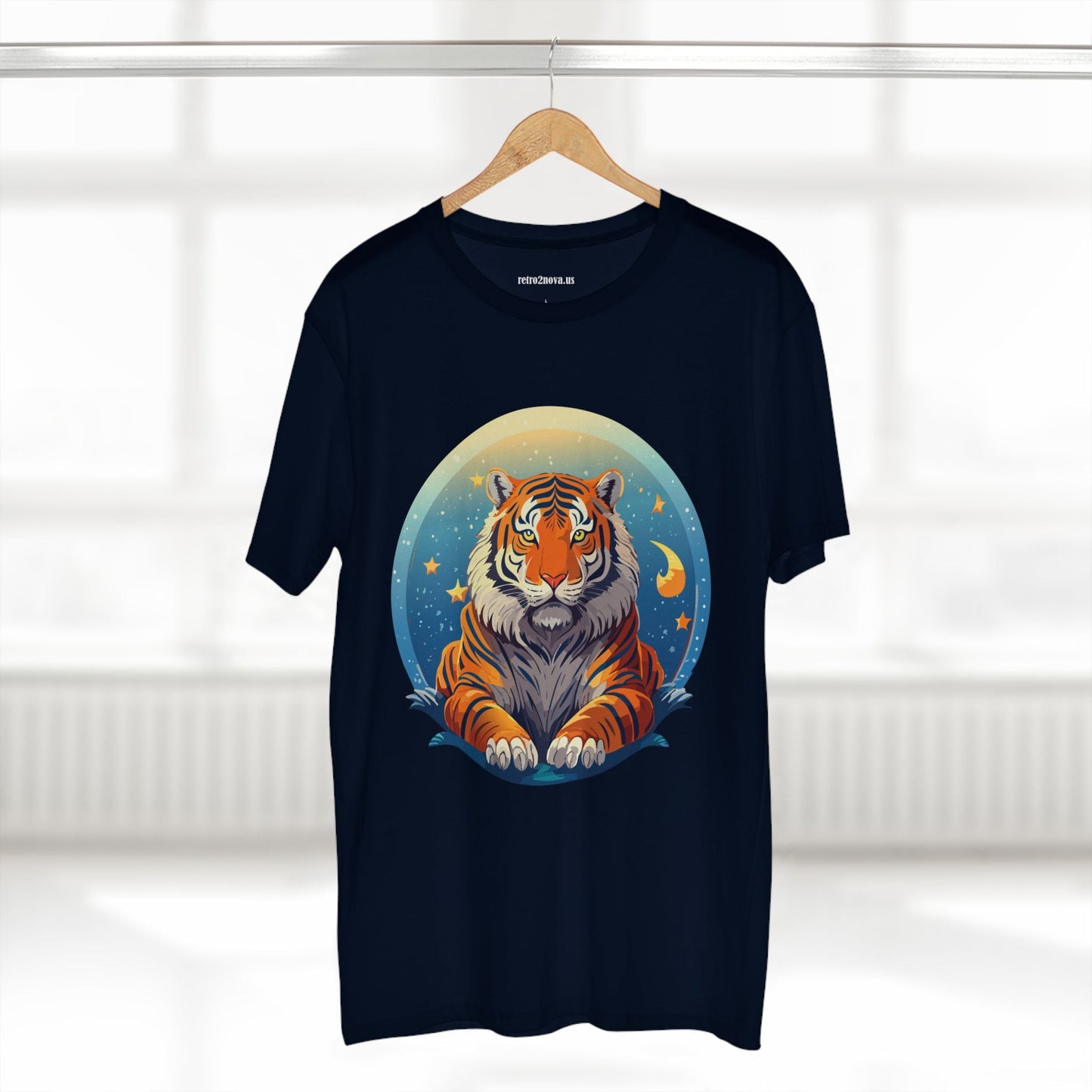 Tiger Animal Shirt Unisex Premium Cotton Tee With Original Art Design By Retro2Nova Soft Comfortable Everyday Wear