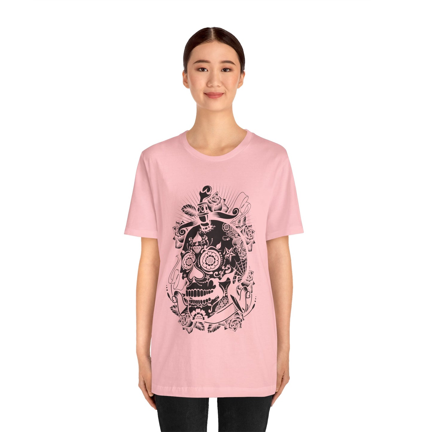 Unisex Cotton Tee Shirt with Skull