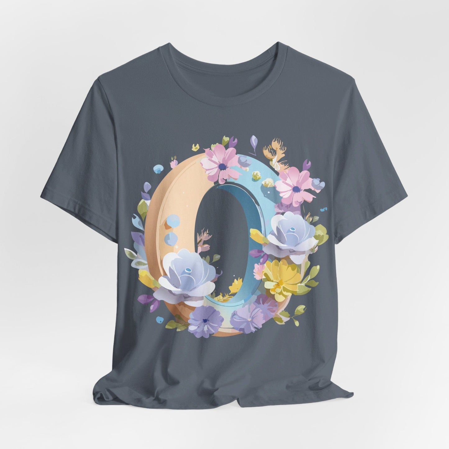 Letter O Shirt Unisex Graphic Tee With Vintage Inspired Art By Adelpha Premium Jersey Short Sleeve