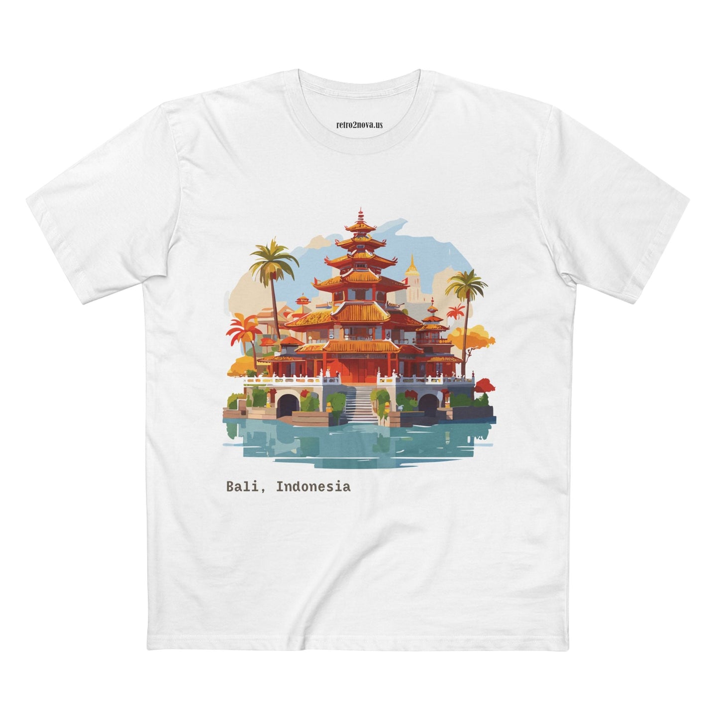 Travel Shirt Bali Tourist Unisex Premium Cotton Art Design Tee By Retro2Nova Collection Edition
