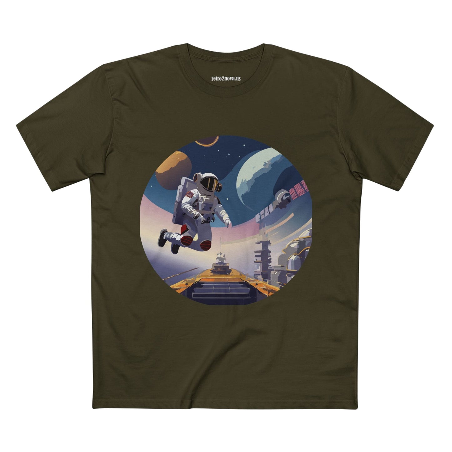Cosmos Astronaut Shirt Unisex Premium Cotton Tee Original Art Design Retro2Nova CS 31