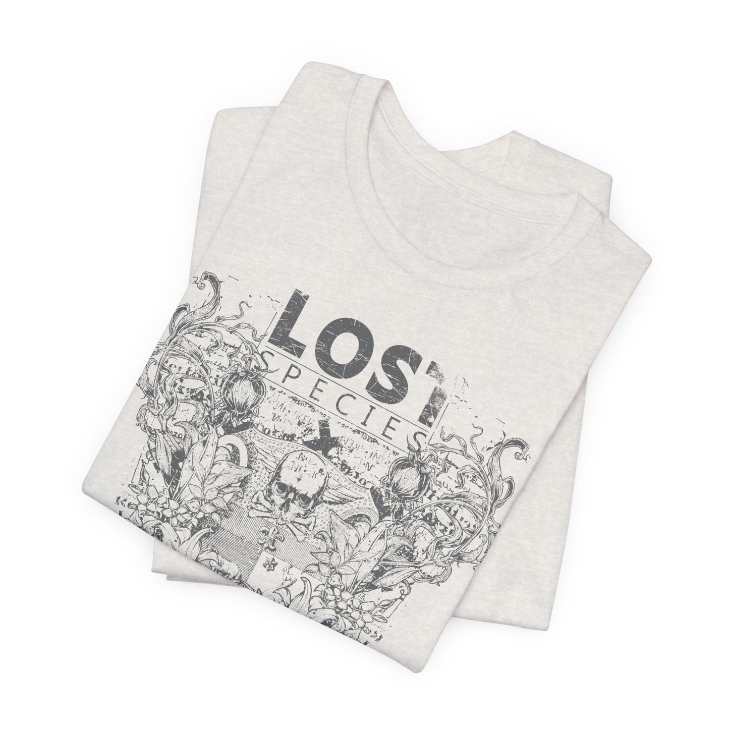 Lost Species Tee Floral Wildlife Illustration Rock Band T-Shirt A-7
