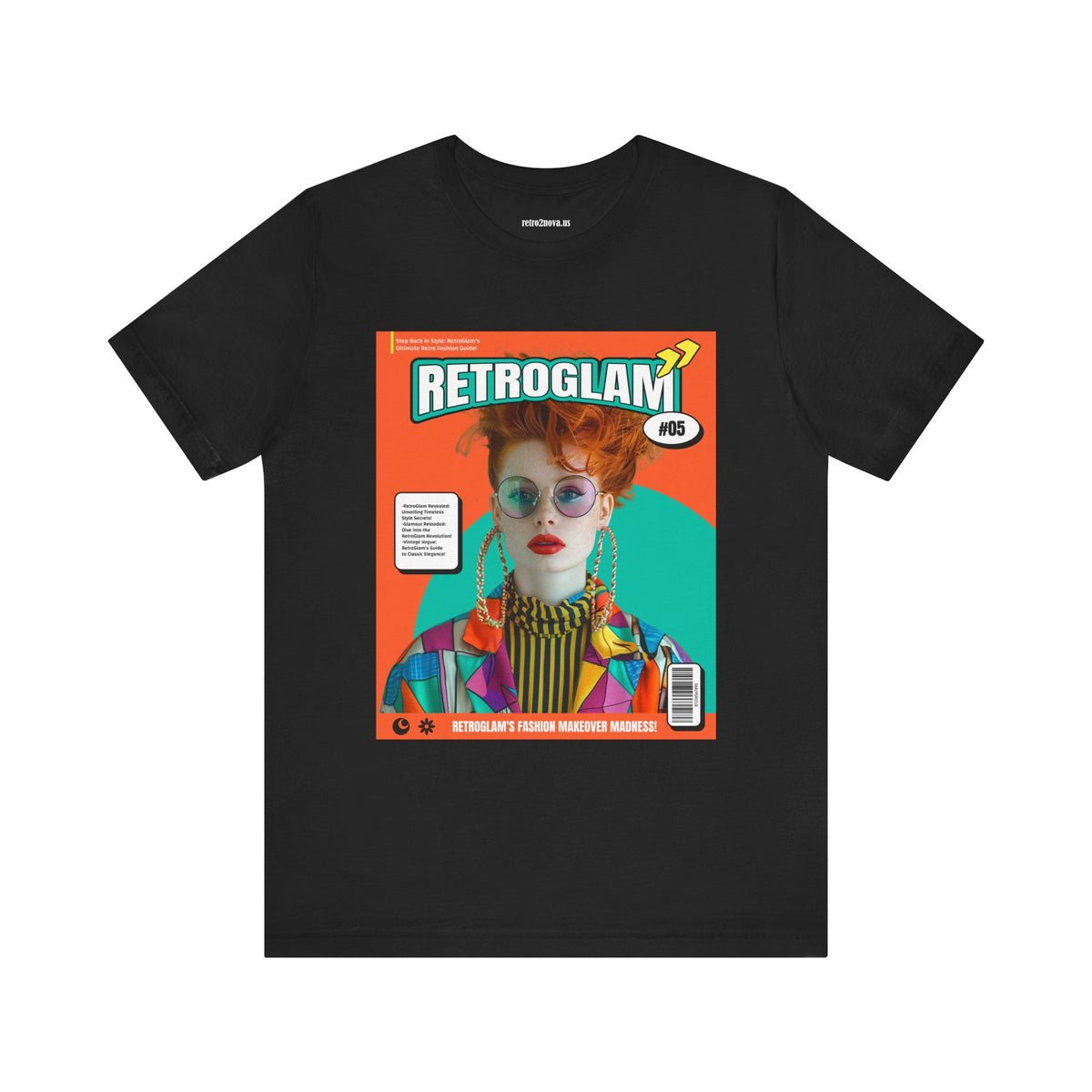 Magazine Cover Graphic Unisex Cotton Bella+Canvas Tee with Retro Poster ab30
