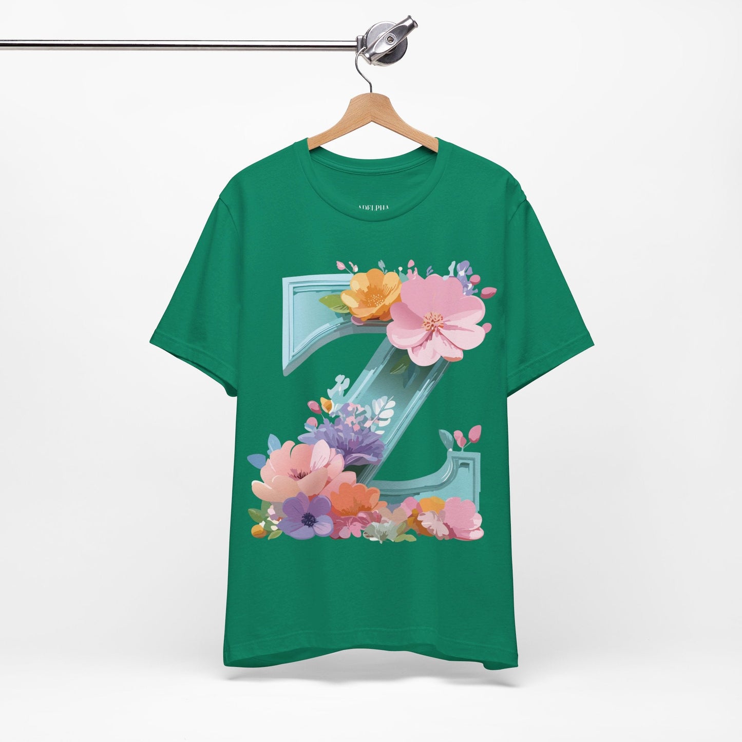 Letter Z Shirt Graphic Tee Unisex Jersey Short Sleeve By Adelpha Vintage Inspired Artwork