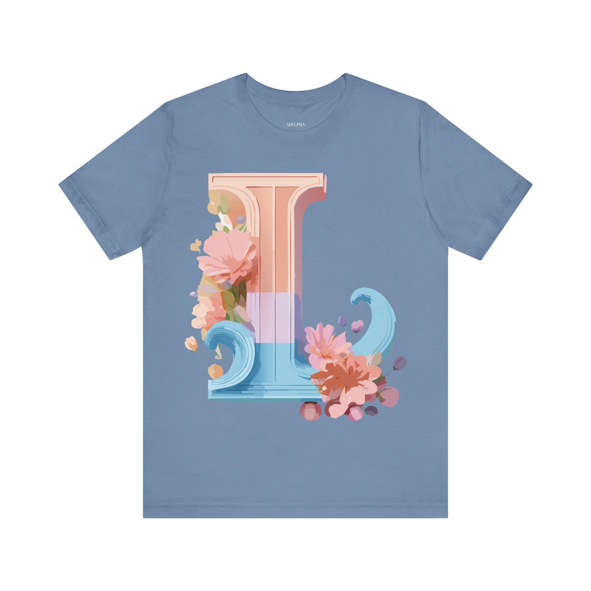 Letter L Graphic Unisex Cotton Bella+Canvas Tee with Art Letter Design