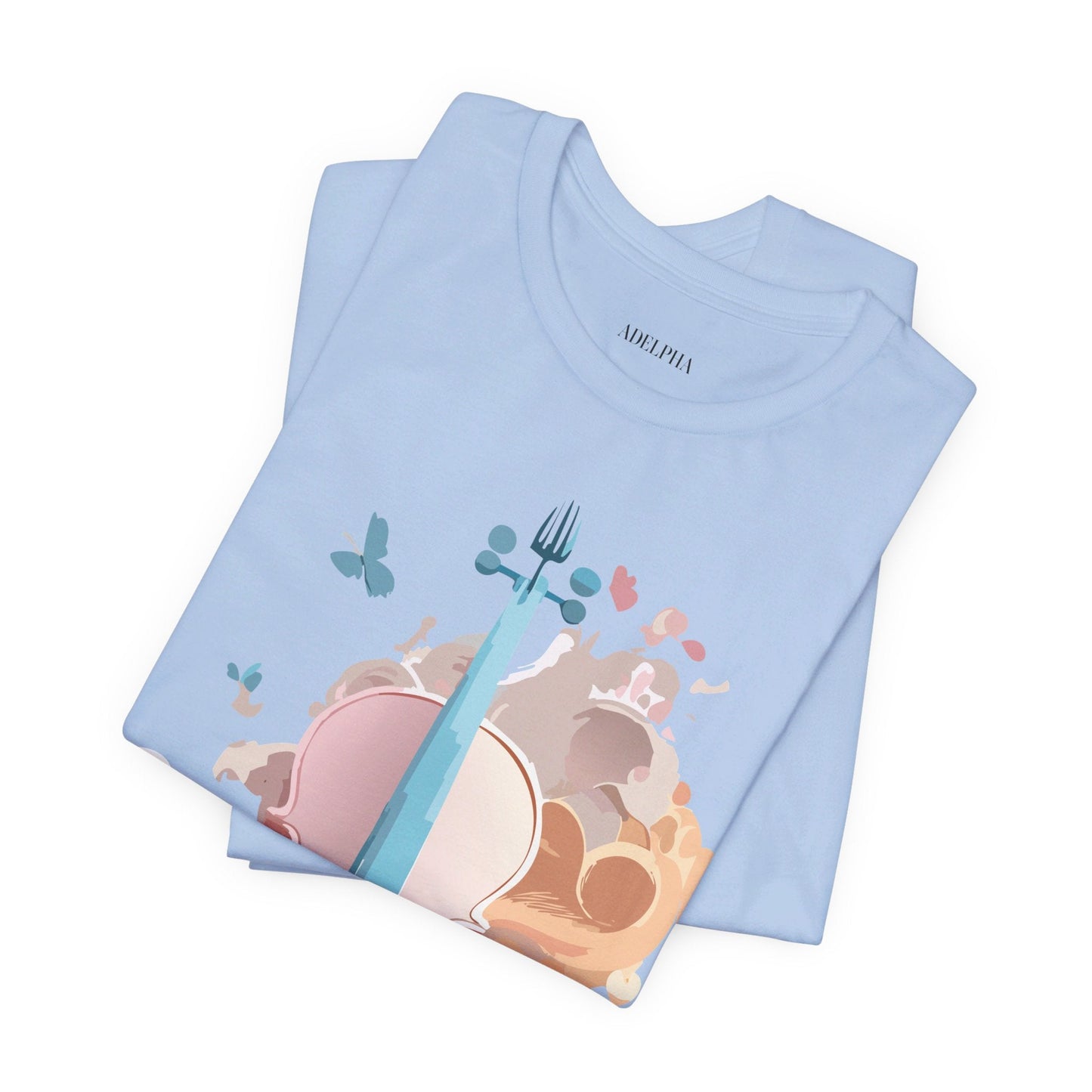 Music Graphic Unisex 100 Cotton Vintage Art with Musical Elements Tee 7