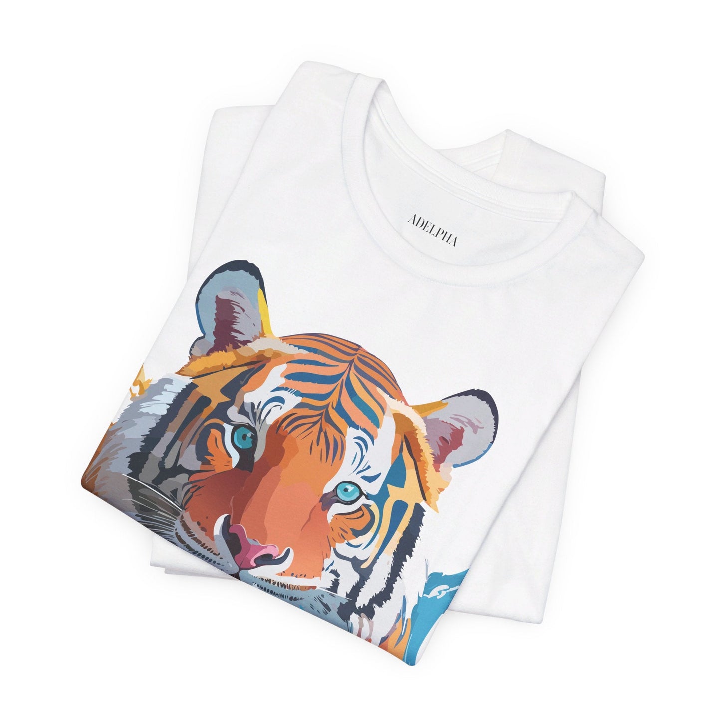 Tiger Graphic Tee Adelpha Unisex Short Sleeve Vintage Inspired Shirt For Casual Wear