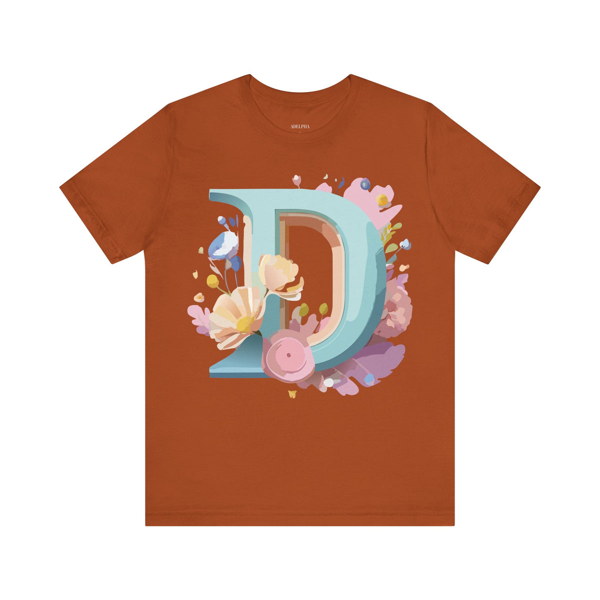 Letter D Graphic Unisex Cotton Bella+Canvas Tee with Art Letter Design