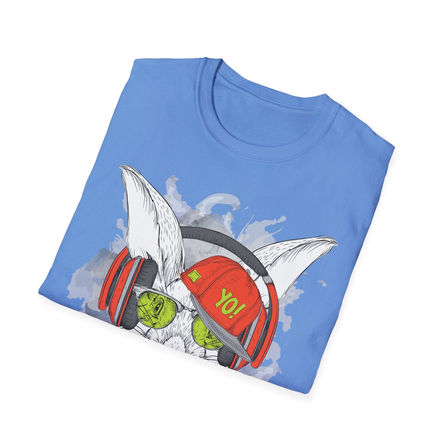Unisex Music Animals Shirt With Headphones Softstyle Short Sleeve Tee Gildan 64000