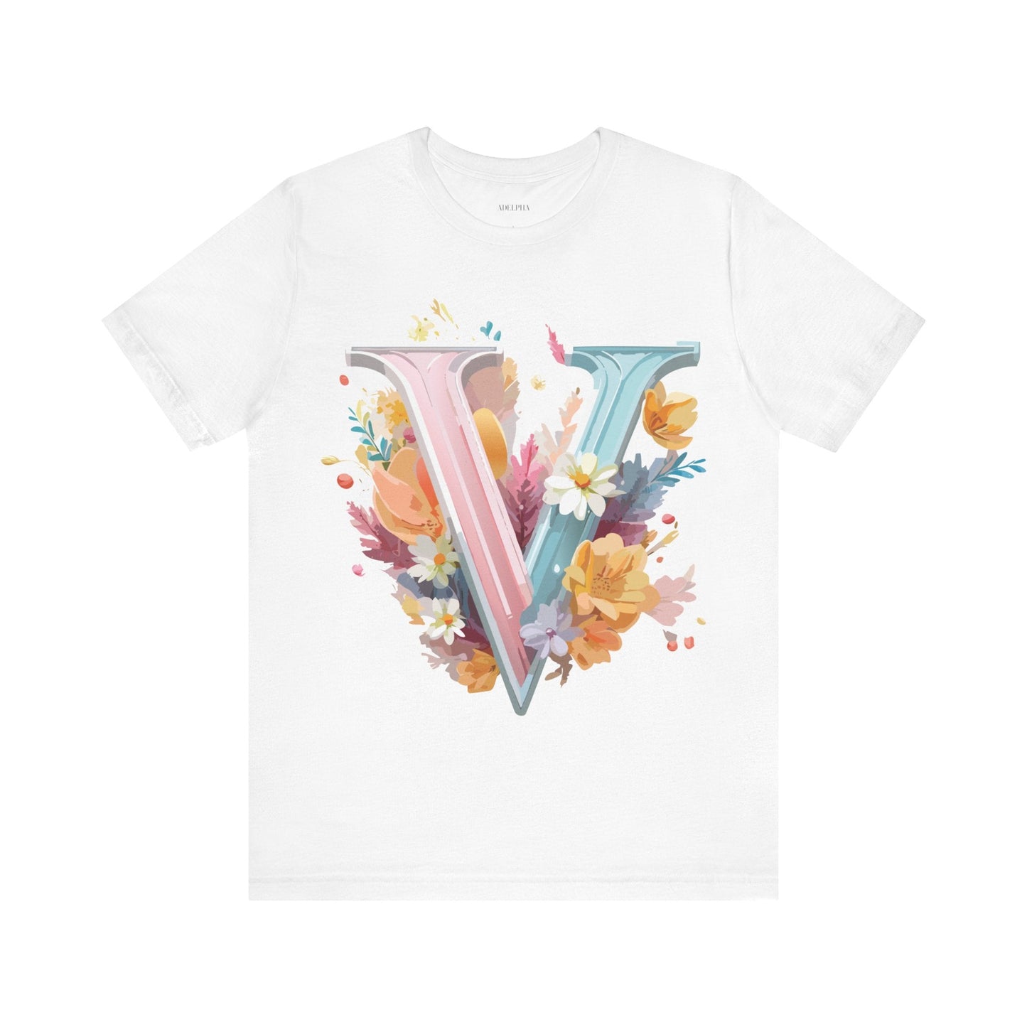 Letter V Graphic Tee Unisex Jersey Short Sleeve Art Design  Vintage Inspired