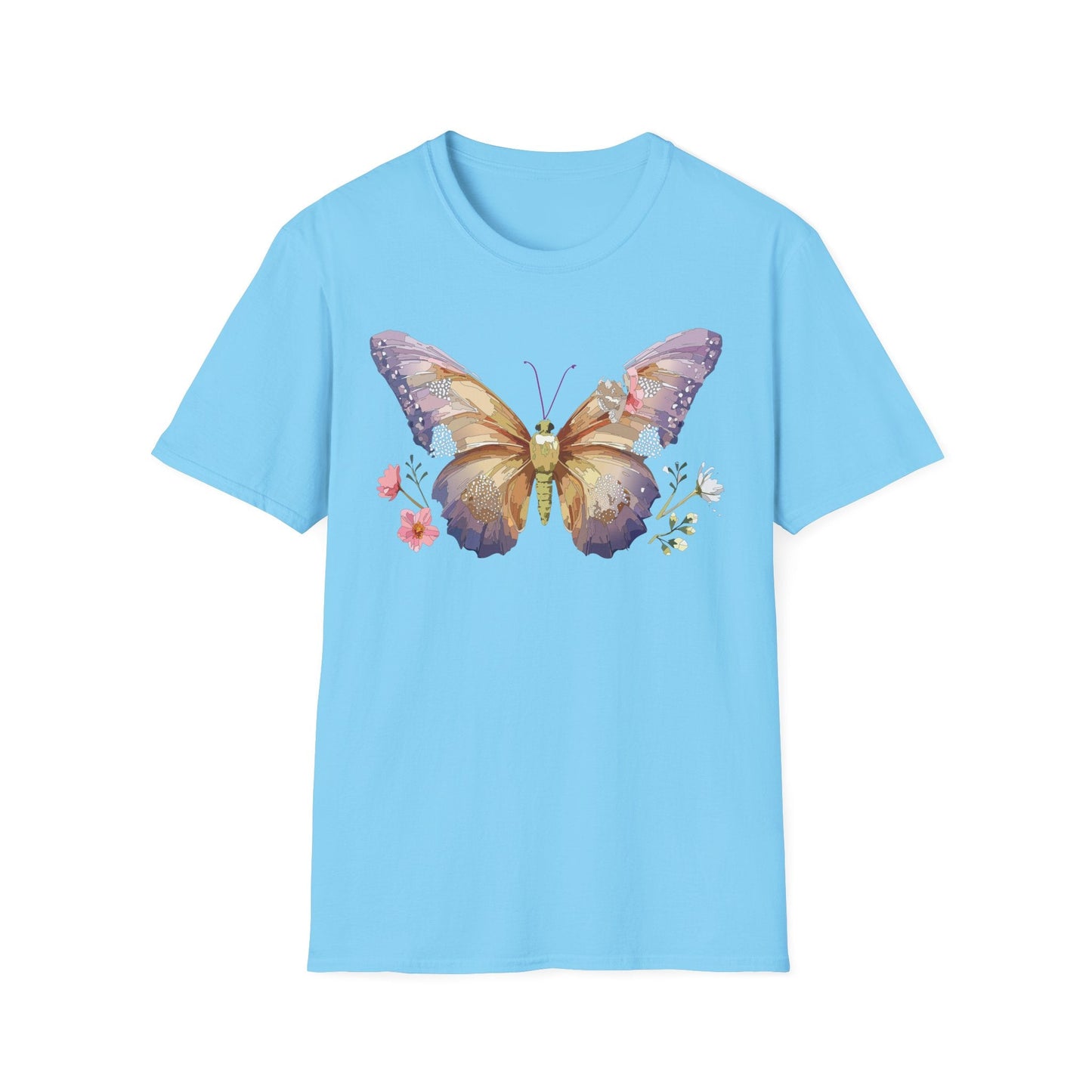 Monarch Butterfly Shirt Unisex Short Sleeve Tee Gildan Softstyle 64000 100 Percent Ring Spun Cotton