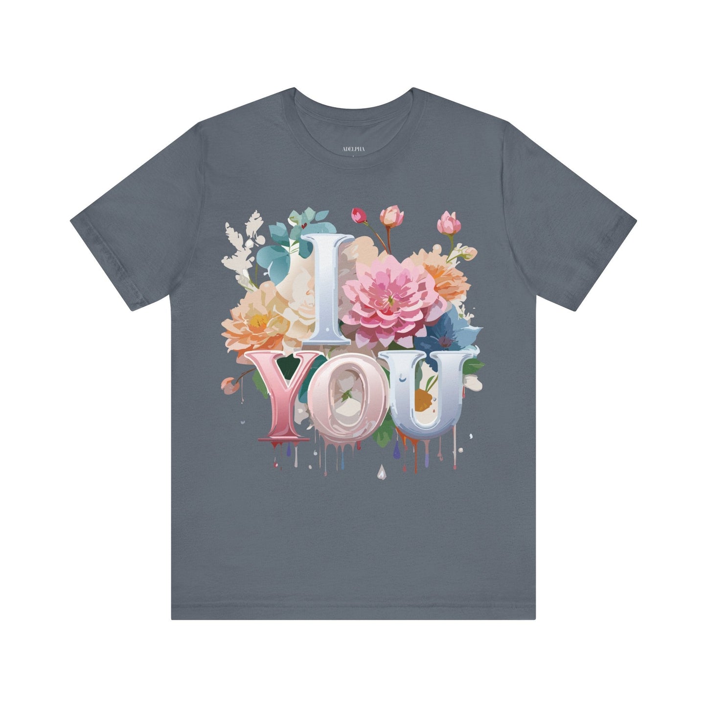 Valentine Day Graphic Unisex 100 Cotton Vintage Artwork with Love and Flower Design Tee 1