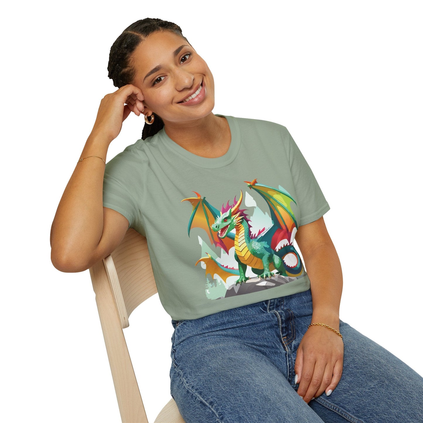 Dragon Graphic T Shirt for Men and Women Unisex Animal Design Softstyle Cotton Tee Premium Quality