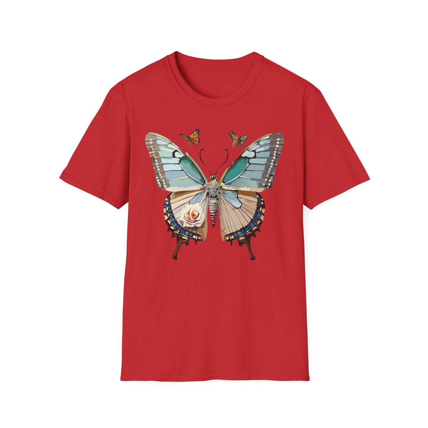 Butterfly Shirt Unisex T Shirt Monarch Print Softstyle Premium Gildan 64000 Cotton Tee