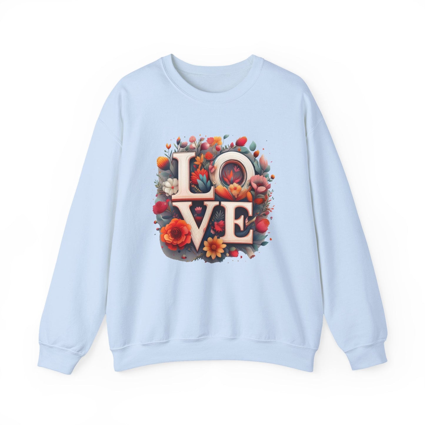 Floral Love Valentines Day Sweatshirt Unisex Crewneck Love Flower Gift Idea Cozy Everyday Wear