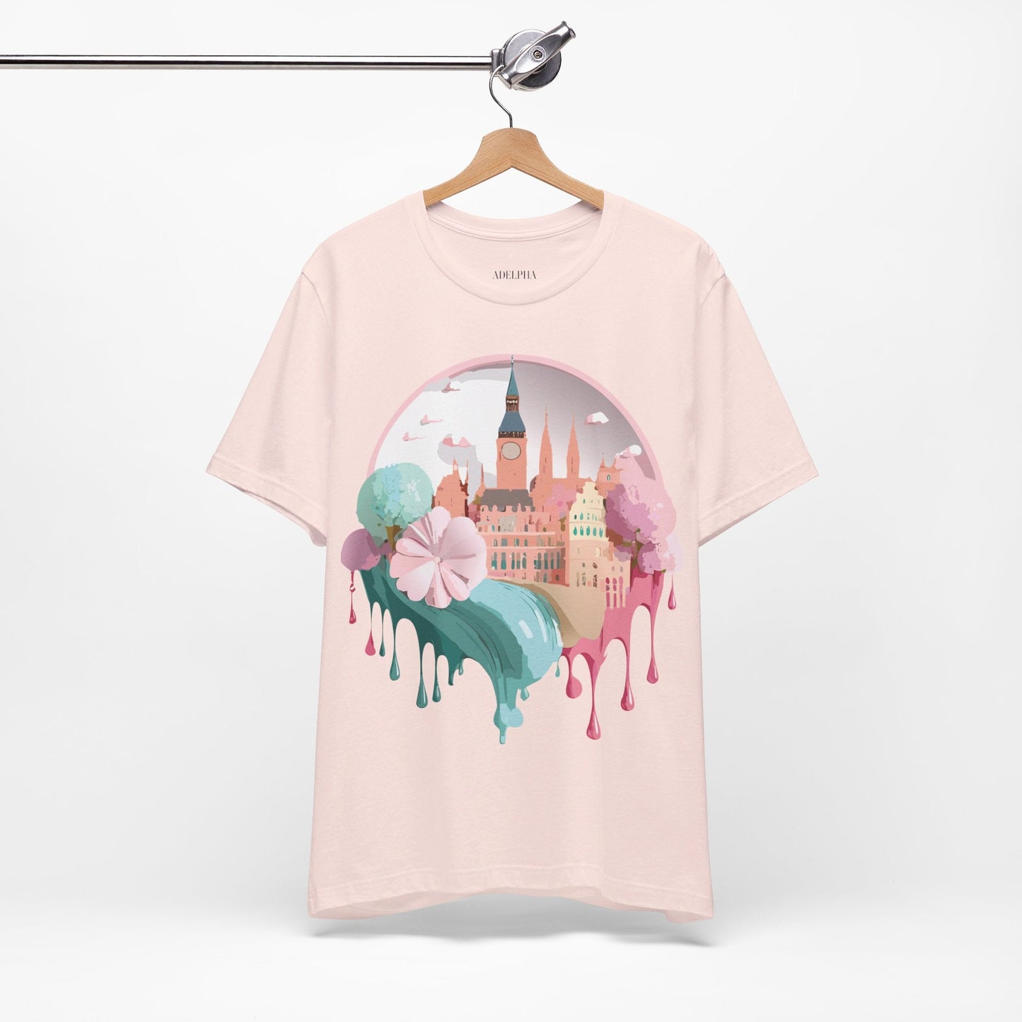 Prague Tourist Shirt Unisex Graphic Tee Featuring Vintage Inspired Art By Adelpha