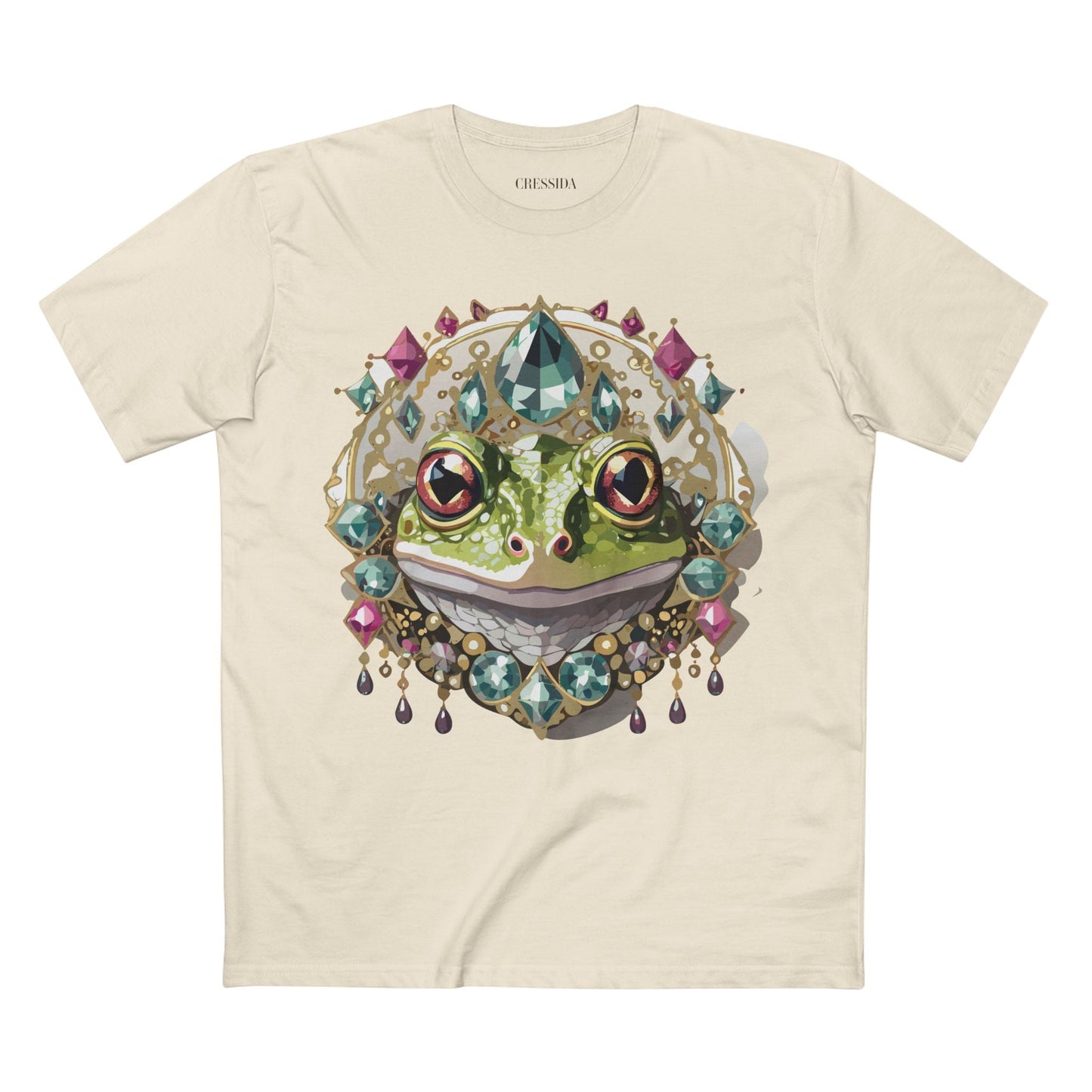 Frog Graphic Unisex 100 Cotton Tee With Unique Animal Golden Medallion Art Design 25