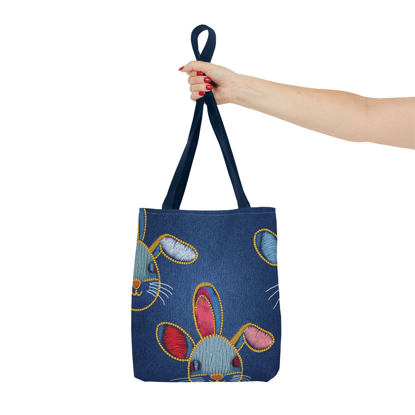 Denim Fabric Imitation Print Unisex Canvas Bag Poly Spun 3 Sizes Tote Bag 192
