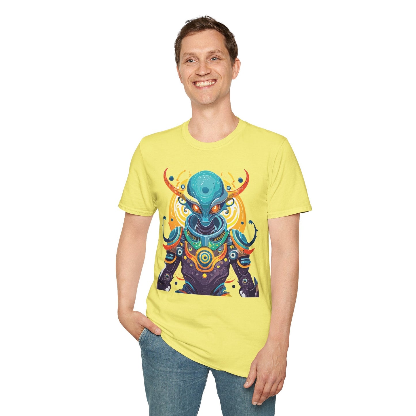 Alien T Shirt Cosmos Shirt Unisex Short Sleeve Tee With Alien Art Design Ring Spun Cotton