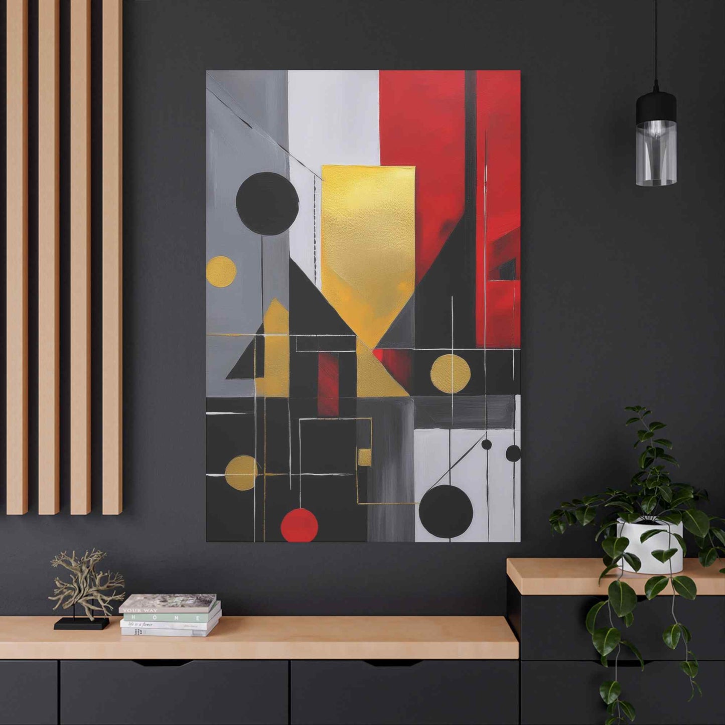 Red Abstract Painting Print Canvas 20x24,20x30,24x30, 24x32,24x36,30x40, 32x48,36x48,40x60 Pine-Wood Inner Frame ABS-22