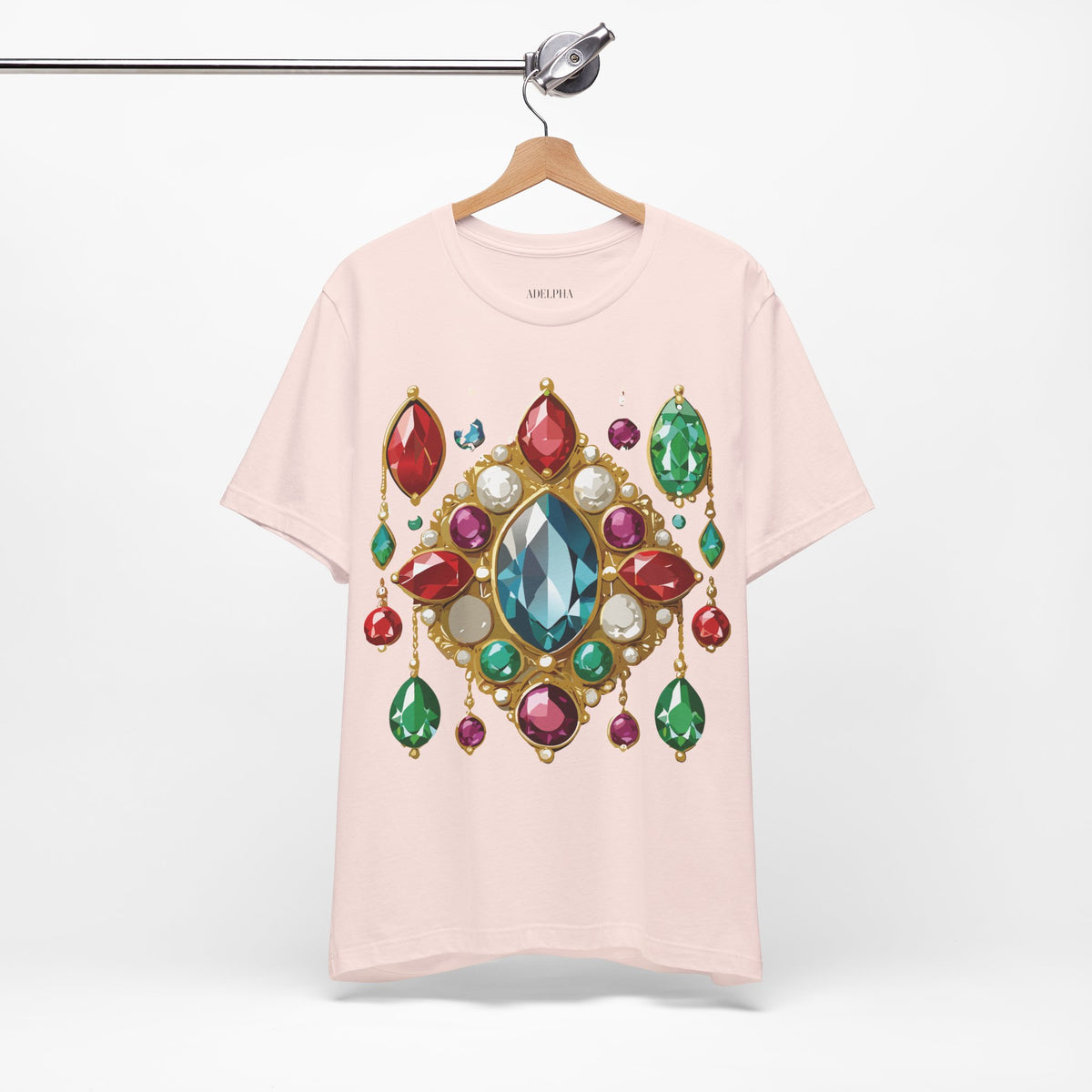 Jewelry Graphic Unisex Cotton Bella+Canvas Tee with Art Design n129