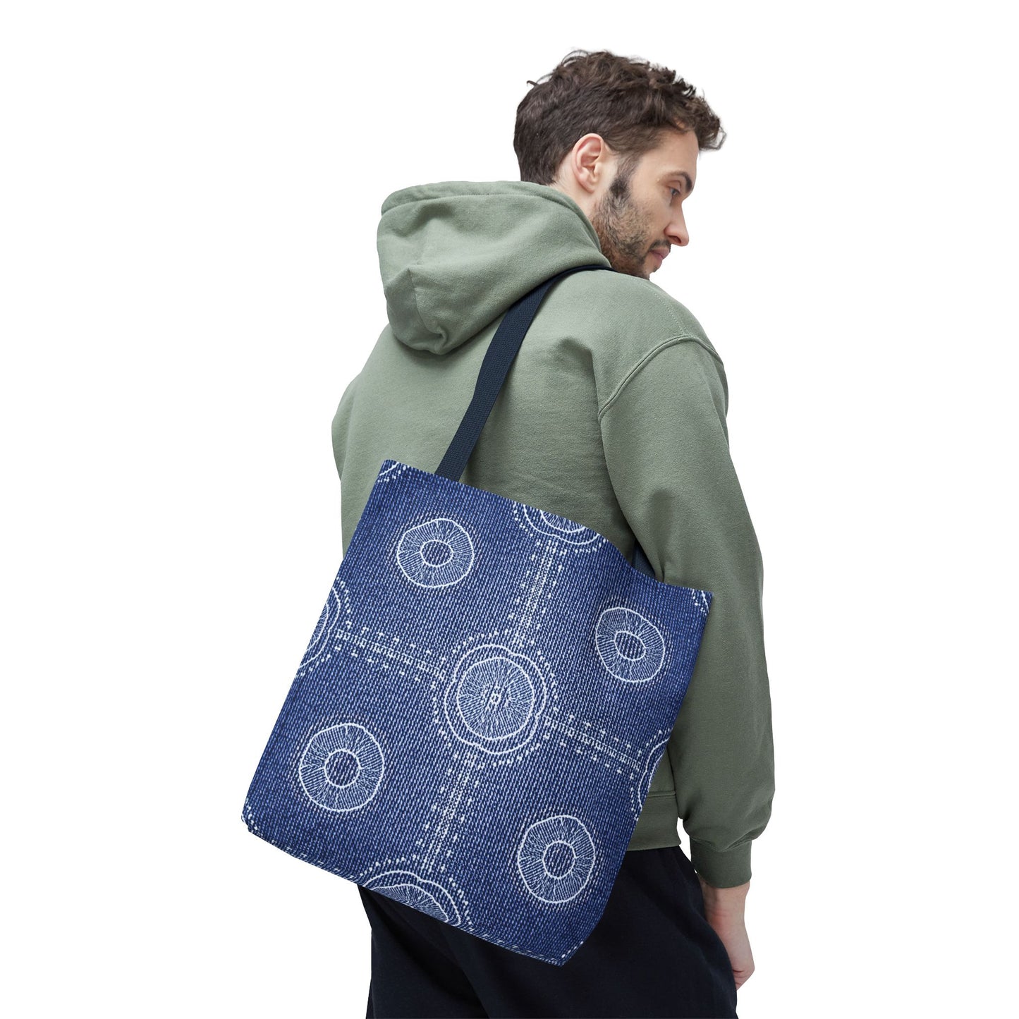 Denim Fabric Imitation Print Unisex Canvas Bag Poly Spun 3 Sizes Tote Bag 107