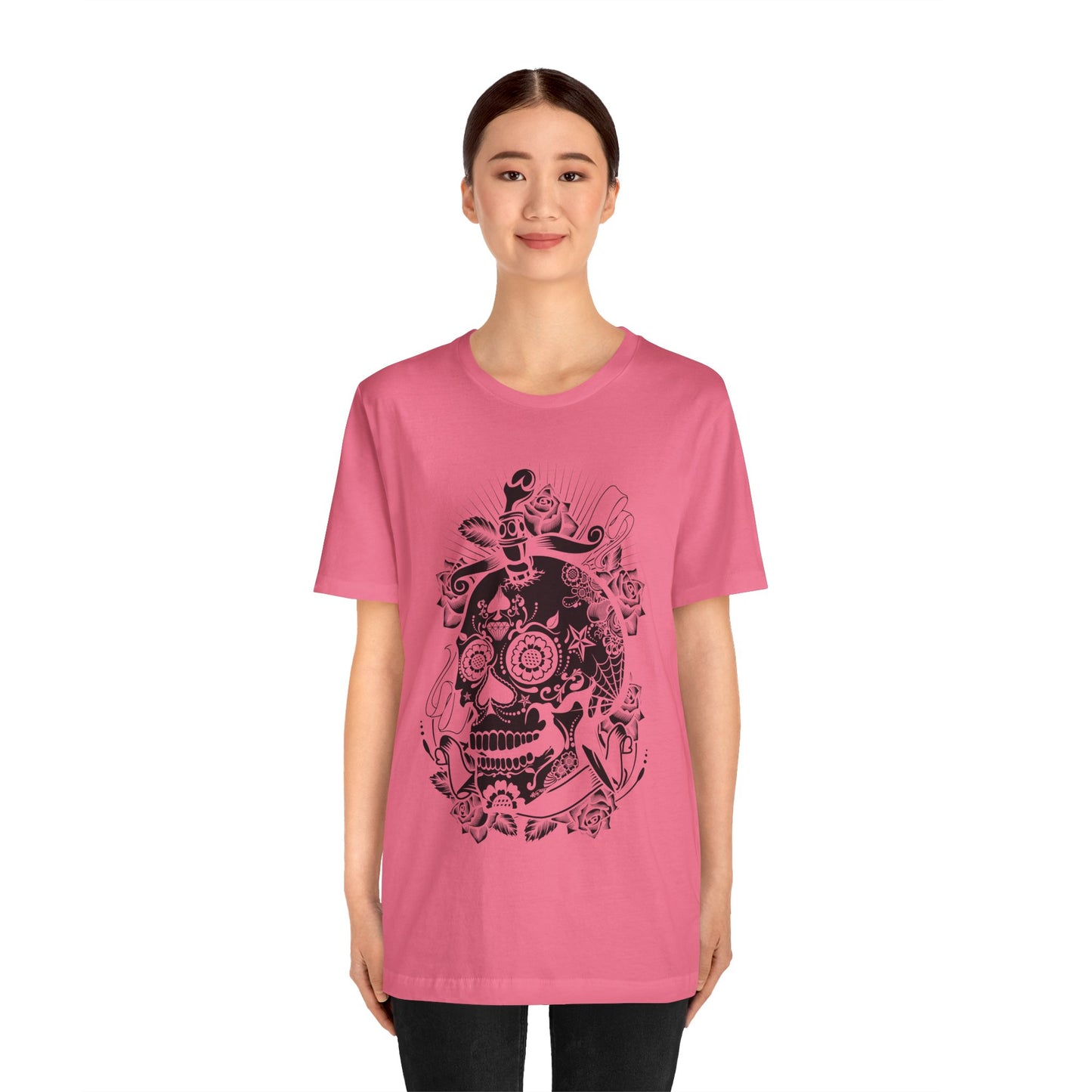 Unisex Cotton Tee Shirt with Skull