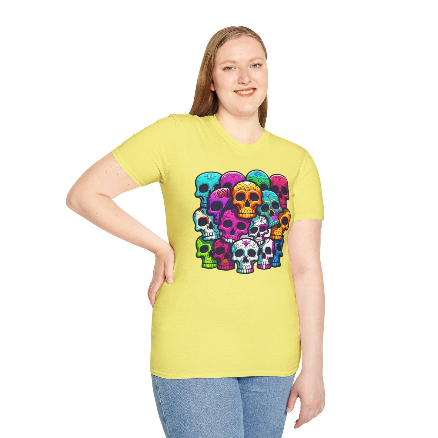 Skull Graphic Unisex Cotton T-shirt with Skeleton Artwork Design 1