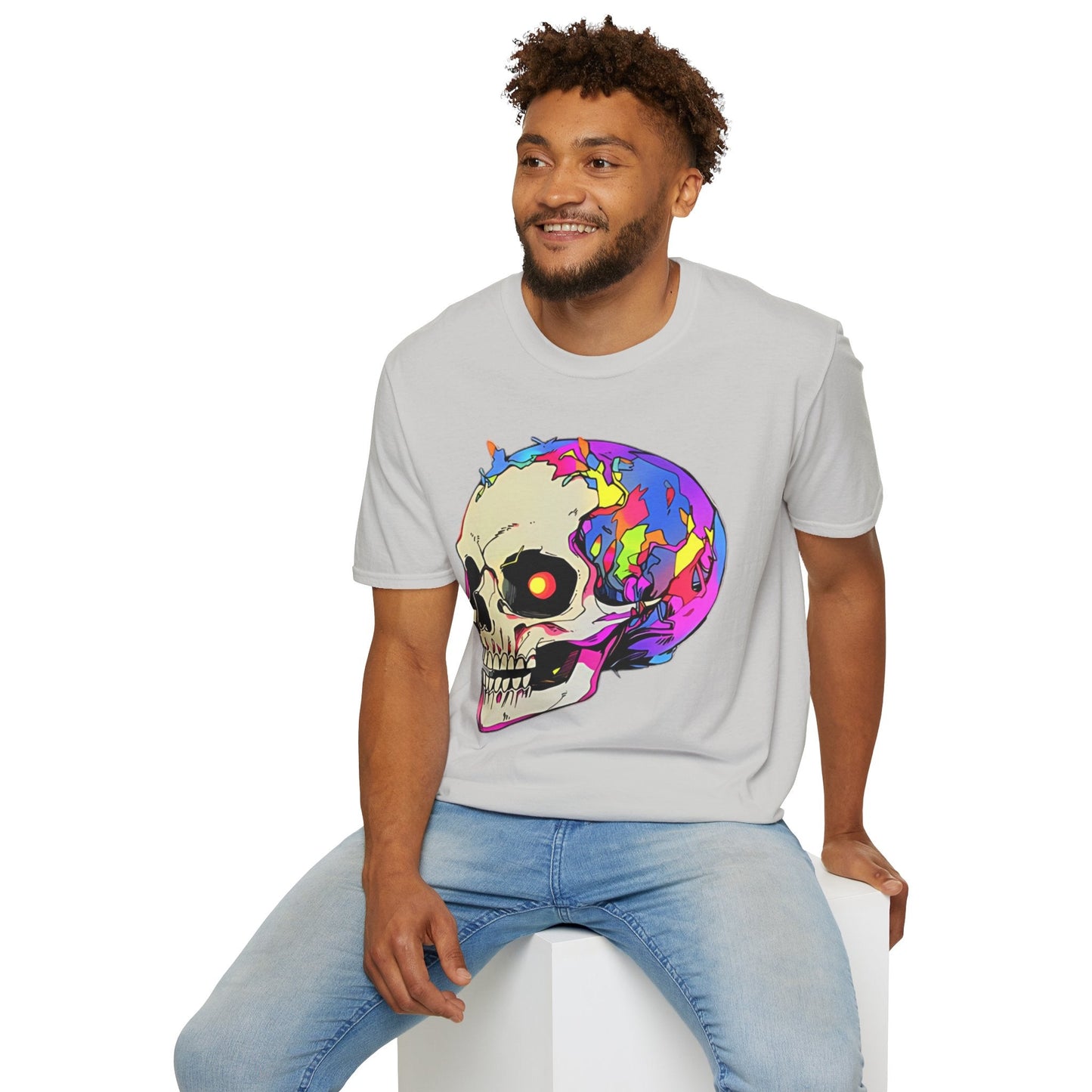 Skull Tee Shirt Unisex Skeleton Shirt Gildan Softstyle 64000 Short Sleeve Graphic Design