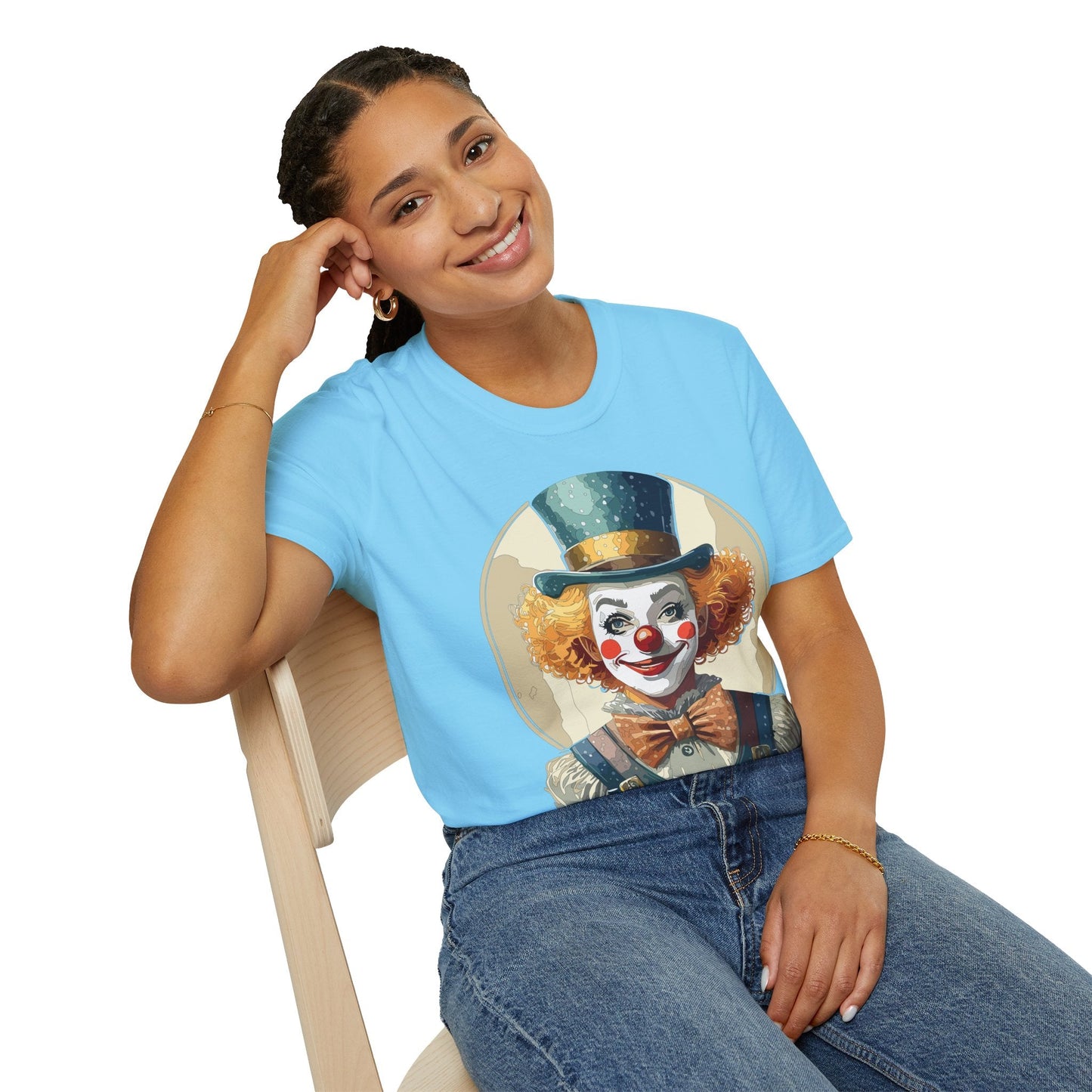 Clown Shirt Unisex T Shirt With Clown Circus Theme Funny Man Shirt Gildan Softstyle 64000