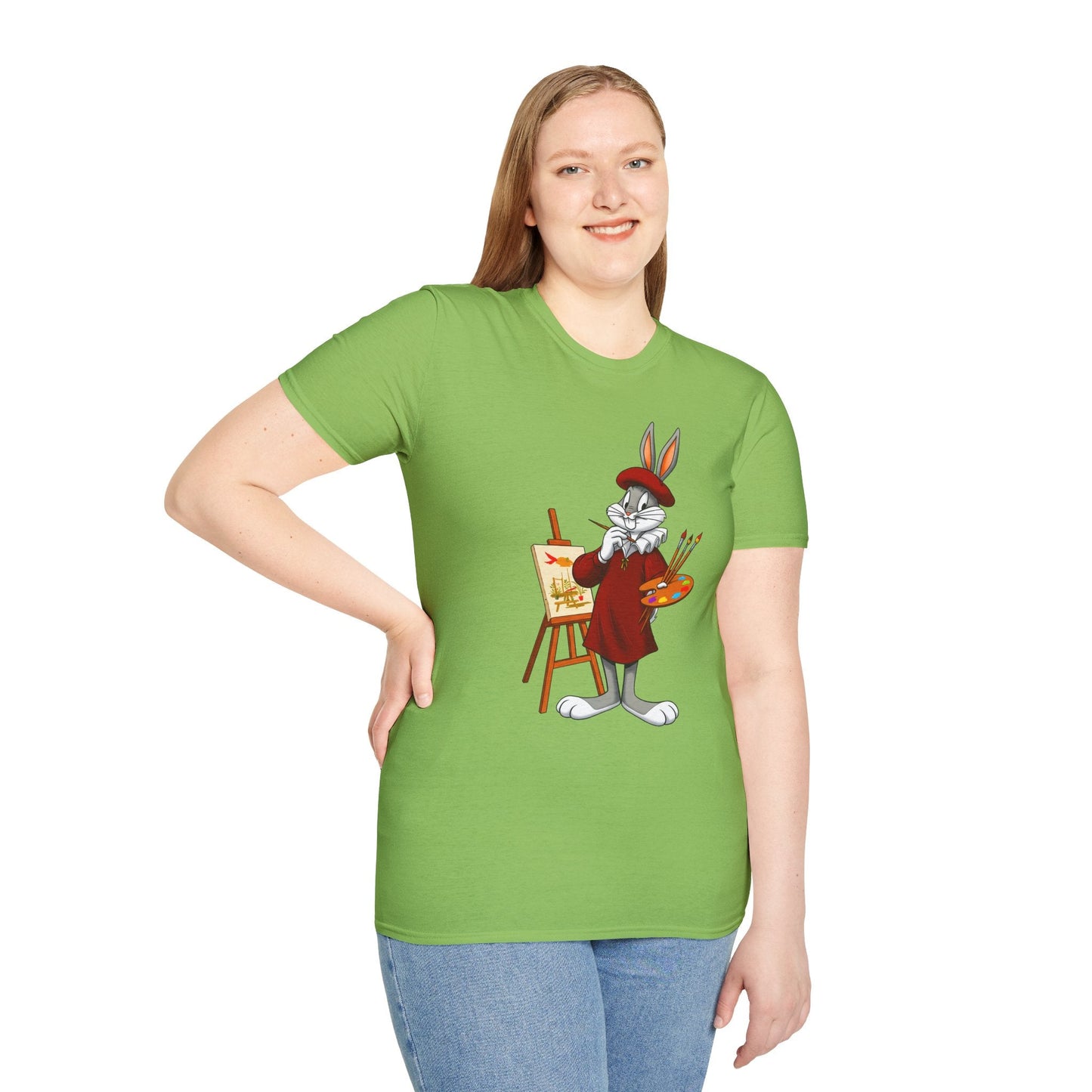 Cartoon Bunny Graphic Unisex Cotton Animal Animation Artwork Design Tee 8