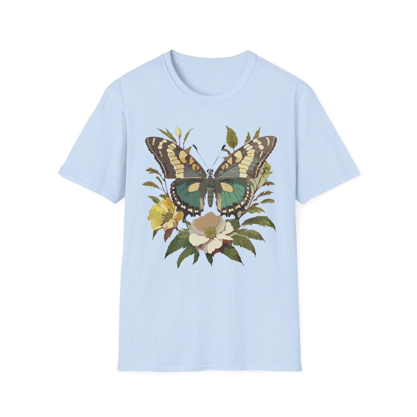 Butterfly Shirt Unisex Monarch Butterfly Tee Gildan Softstyle 64000 100 Percent Ring Spun Cotton