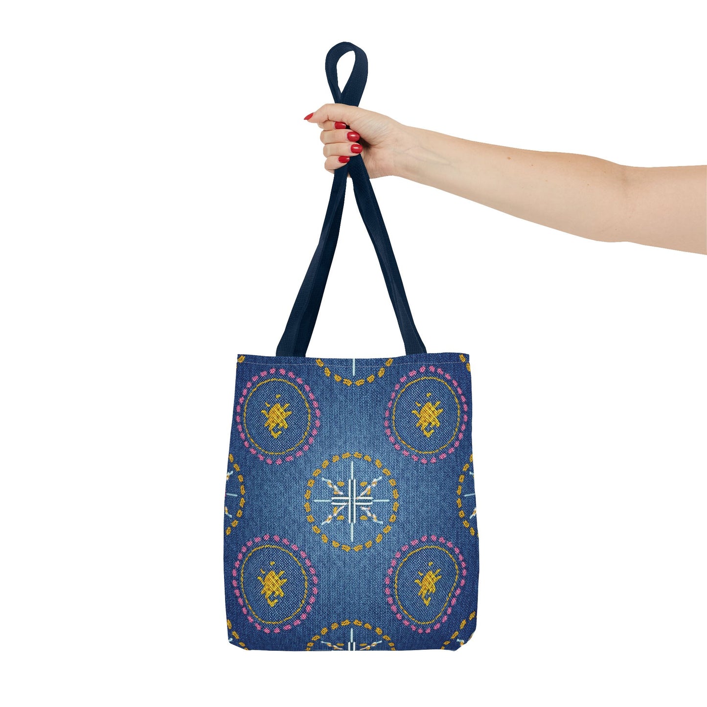 Diwali Graphic Denim Fabric Imitation Print Unisex Canvas Bag Poly Spun 3 Sizes Tote Bag 205-3
