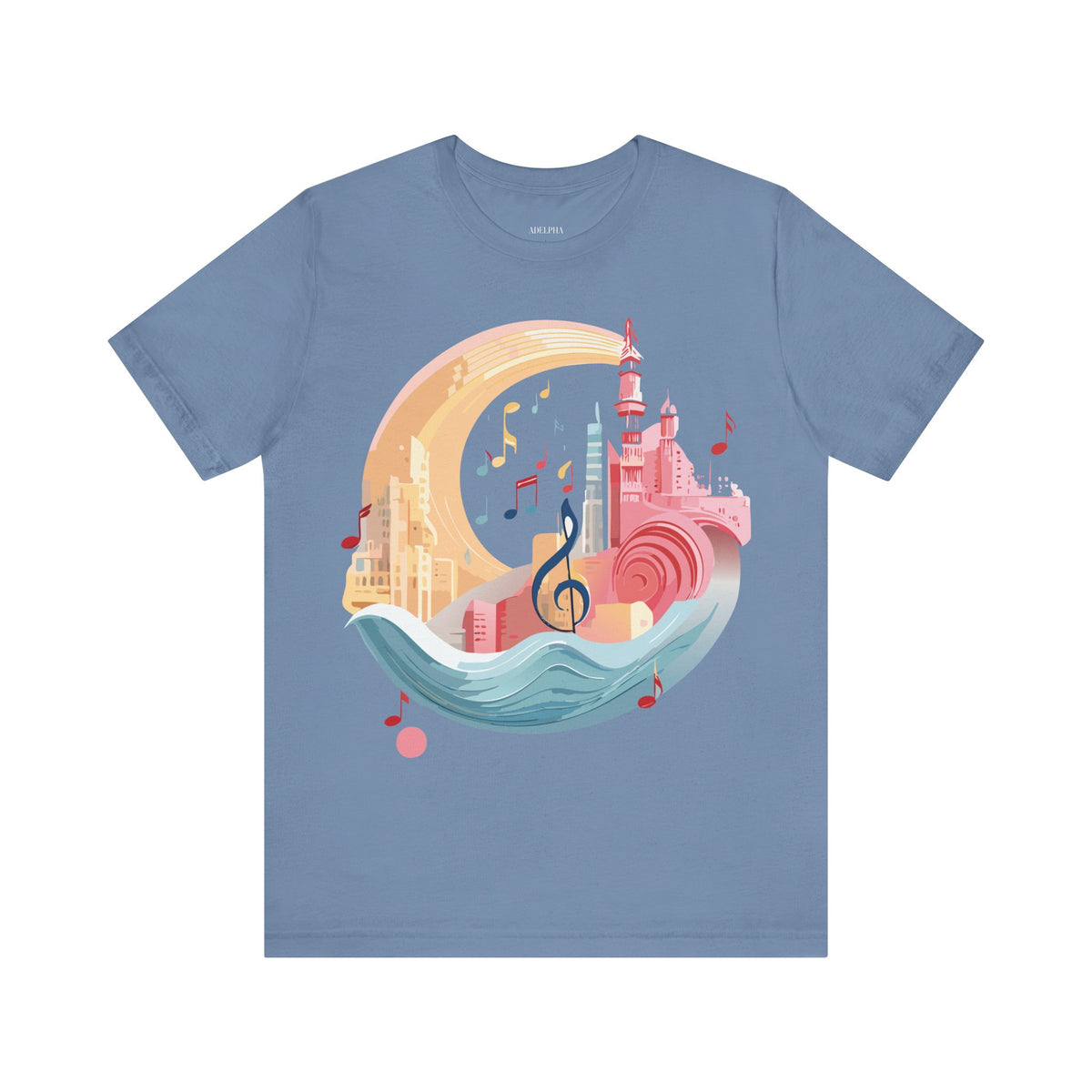 Music Graphic Unisex Cotton Bella+Canvas Tee with Art Design n157