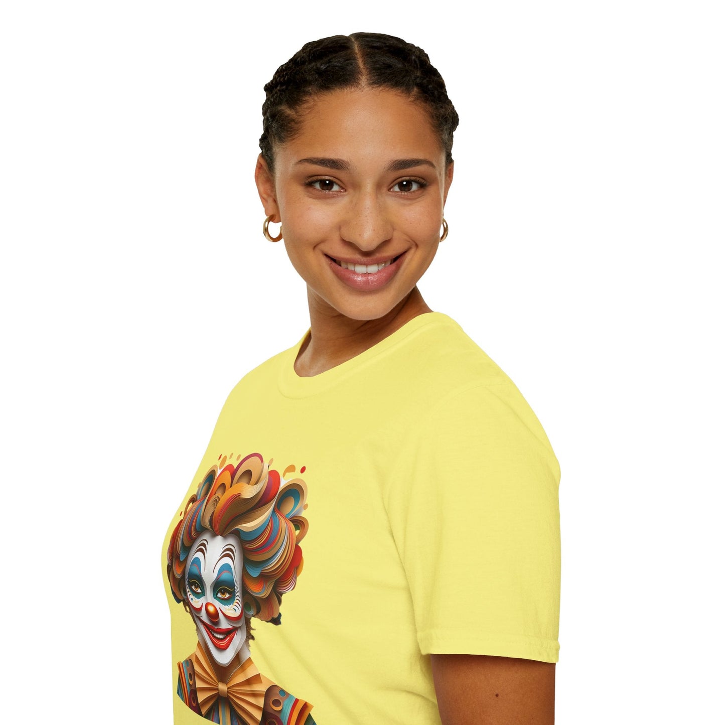 Unisex Clown Shirt Funny Man Circus Tee Short Sleeve Gildan Softstyle 64000 Cotton