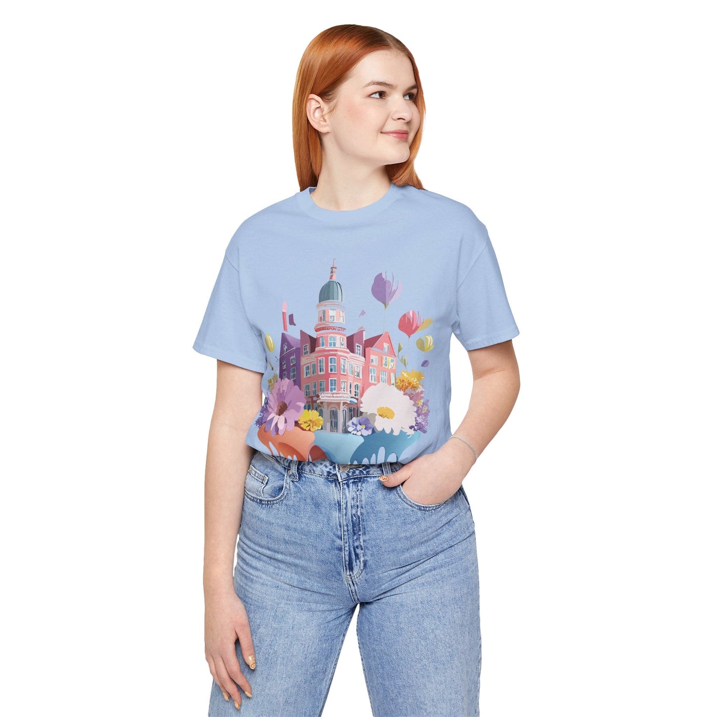 Unisex Graphic T With Artwork Vintage Amsterdam Design Short Sleeve