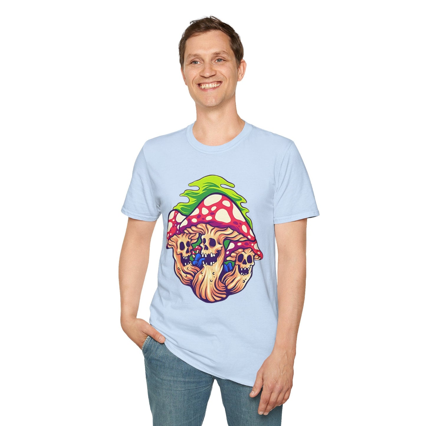 Mashroom Tee Shirt Unisex Softstyle Gildan 64000 Cotton With Funny Mashroom Design