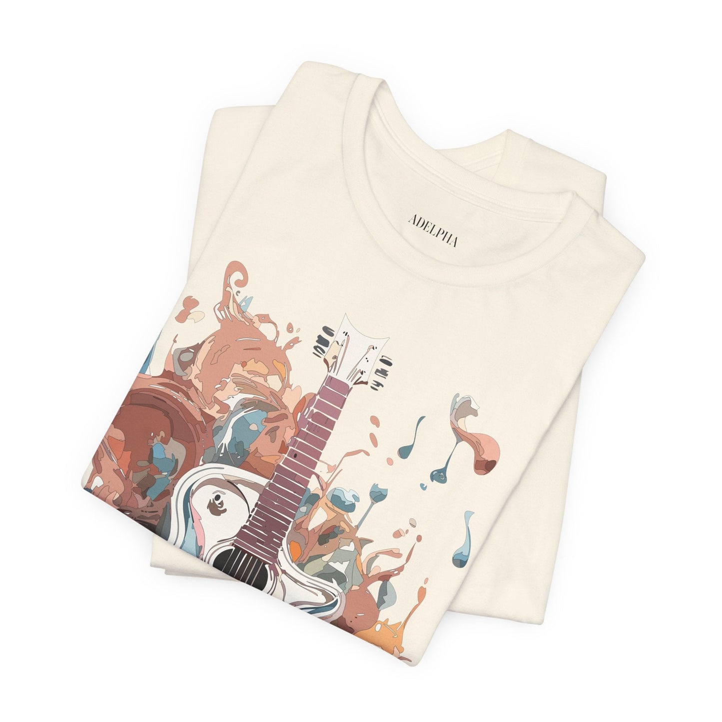 Music Graphic Unisex 100 Cotton Vintage Art with Musical Elements Tee 56