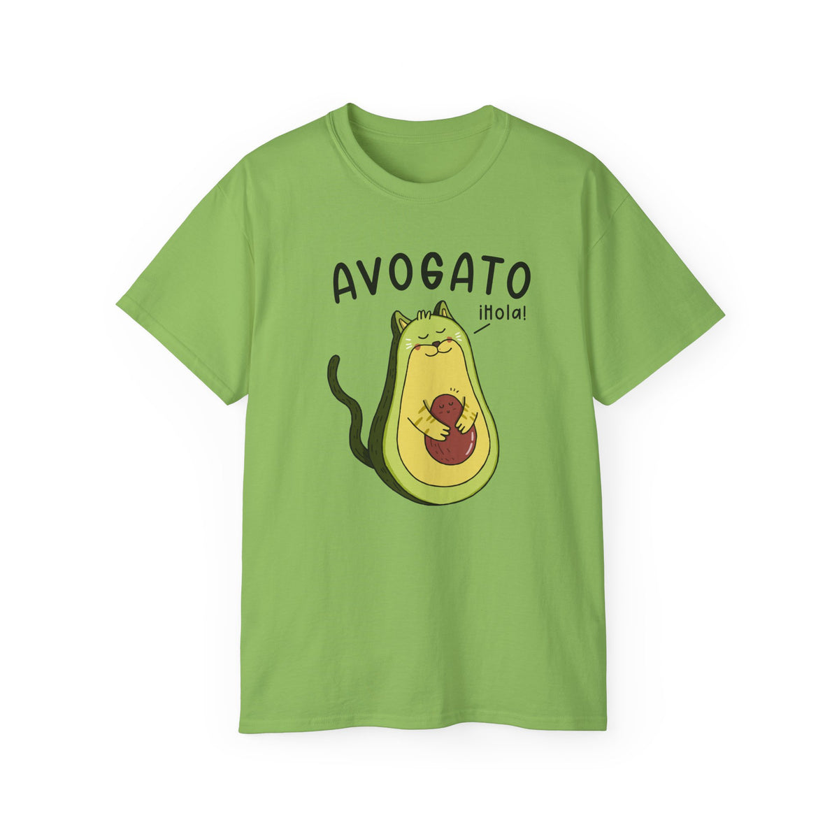 Avogato Avocado Cat Tee | Cute Avocado Cat Illustration