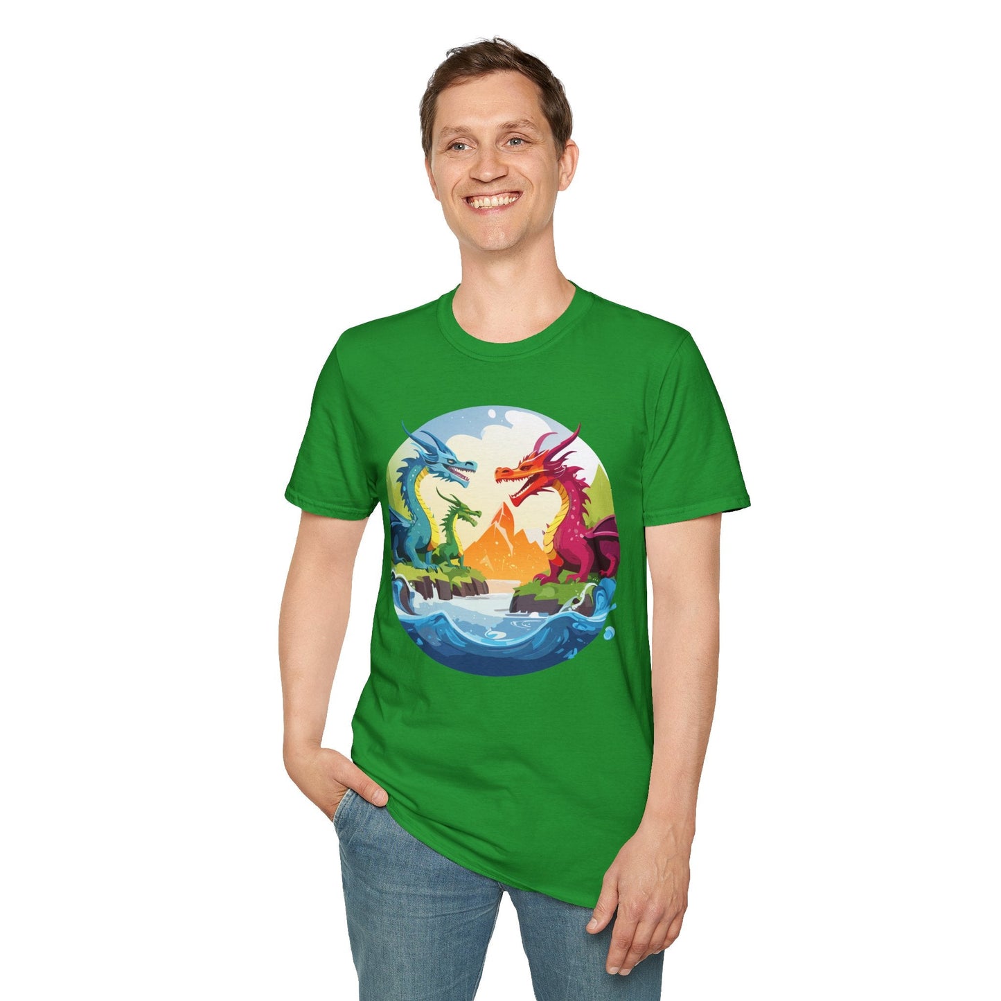 Dragon T Shirt Unisex Dragon Tee 100 Percent Ring Spun Cotton Softstyle Comfort Fit