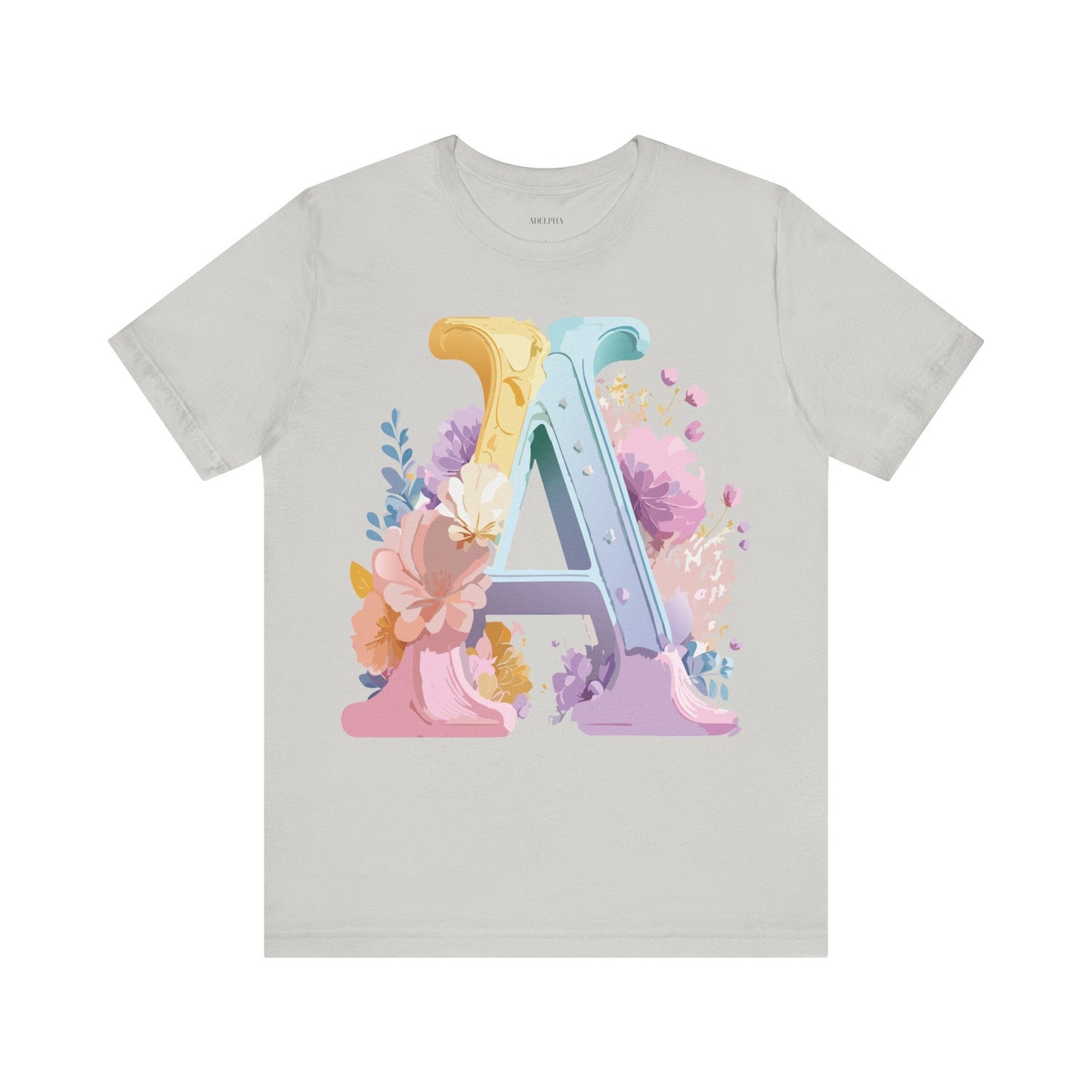 Letter A Graphic Tee Unisex Short Sleeve Shirt Vintage Inspired Artwork By Adelpha
