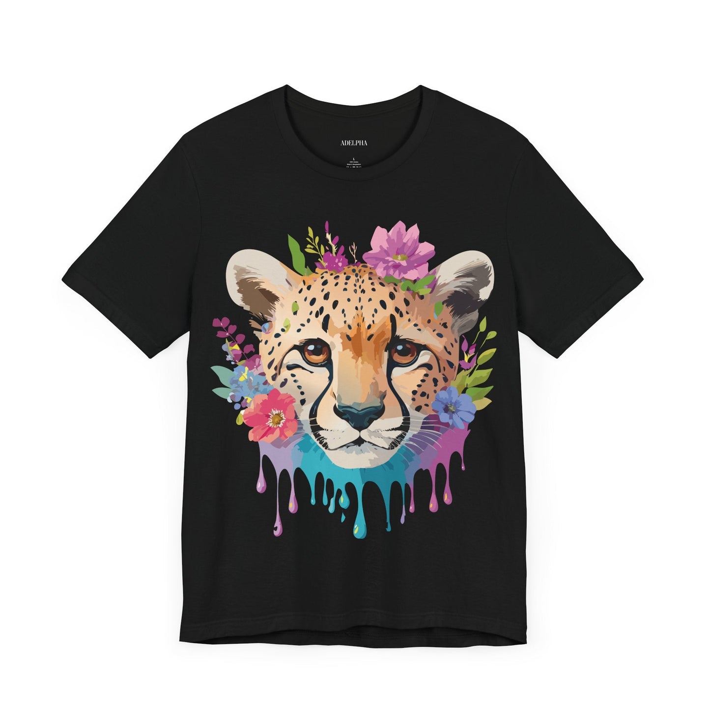 Adelpha Graphic Tee Cheetah Art Design Unisex Short Sleeve Shirt